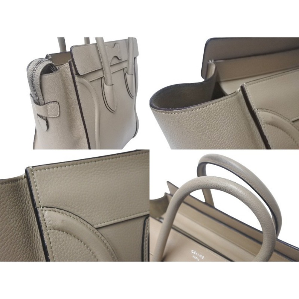 Celine Luggage Mini Shopper Tote Bag Leather Beige - Picture 3 of 8